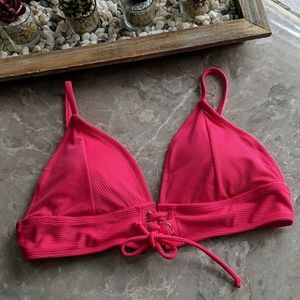 Bright pink bikini top